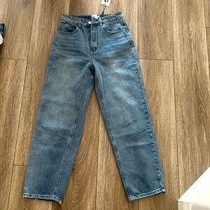Princess Polly Leta Mid Wash Straight Leg Denim Jeans NWT
